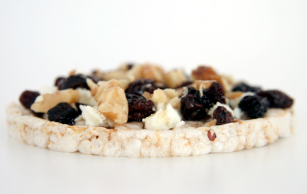 maple walnut chevre rice cake